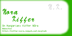 nora kiffer business card