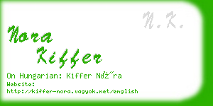 nora kiffer business card